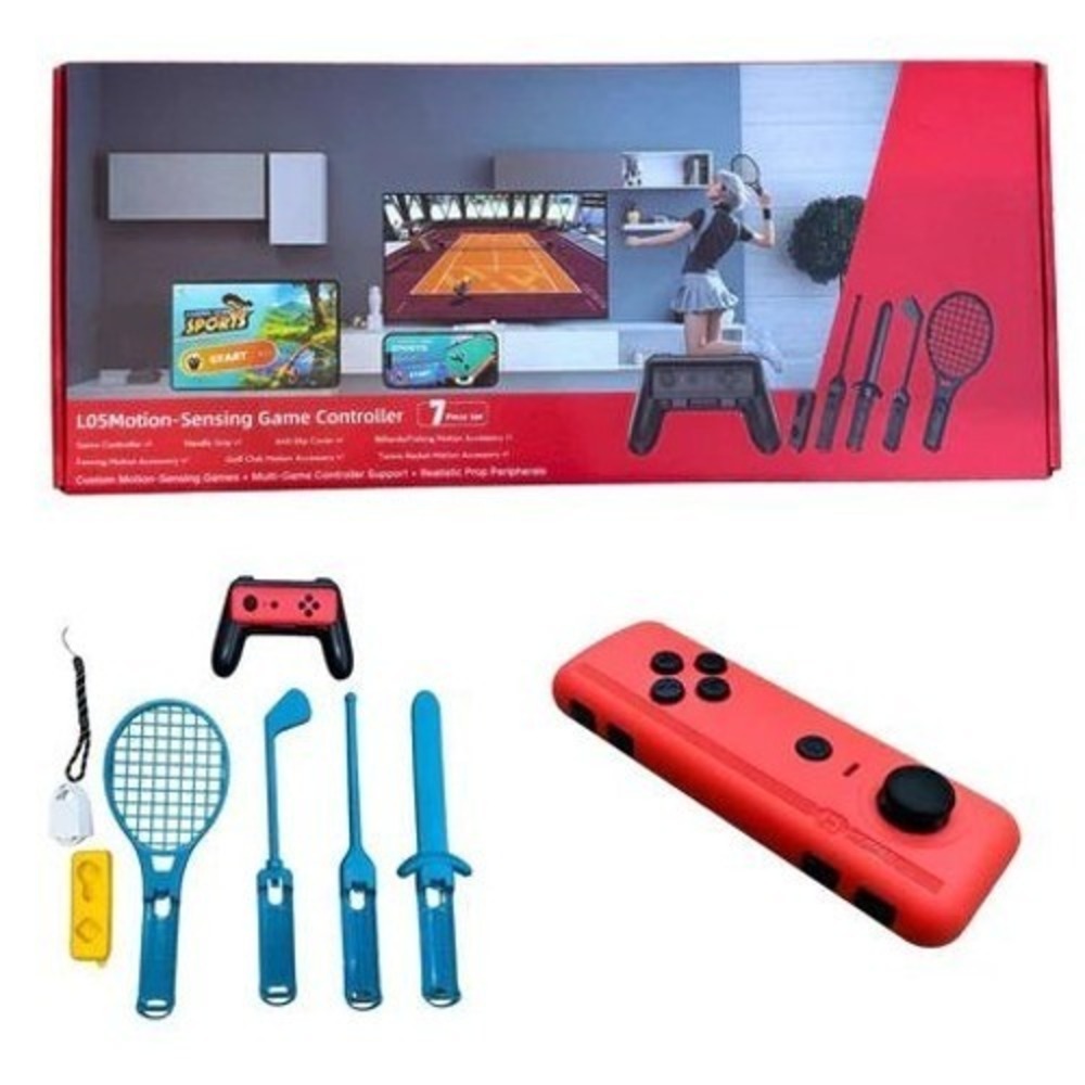 L05 Motion-Sensing Game Controller 7 Piece Sports Accessory Set for Video Games